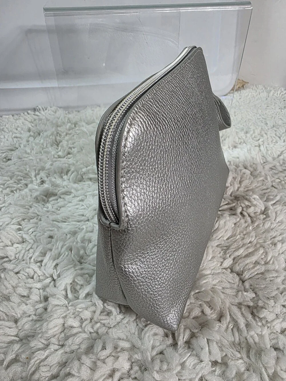Obagi Silver Metallic Cosmetic Case Bag